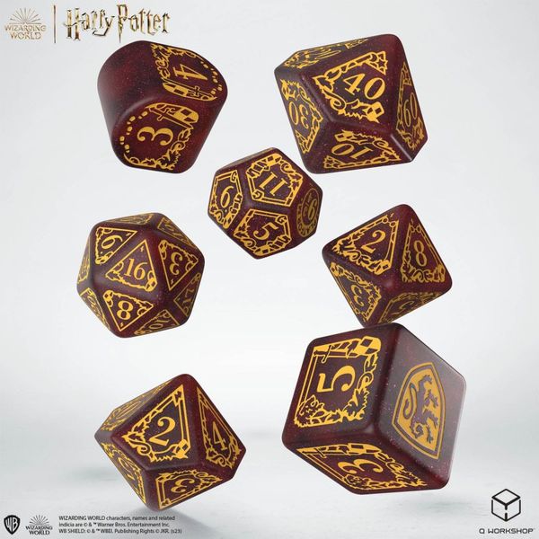 Набор кубиков Q Workshop Harry Potter. Gryffindor Modern Dice Set - Red THC0001