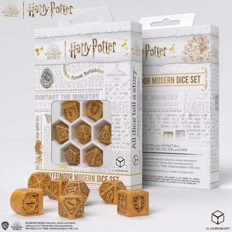 Набор кубиков Q Workshop Harry Potter. Gryffindor Modern Dice Set - Gold THC0002